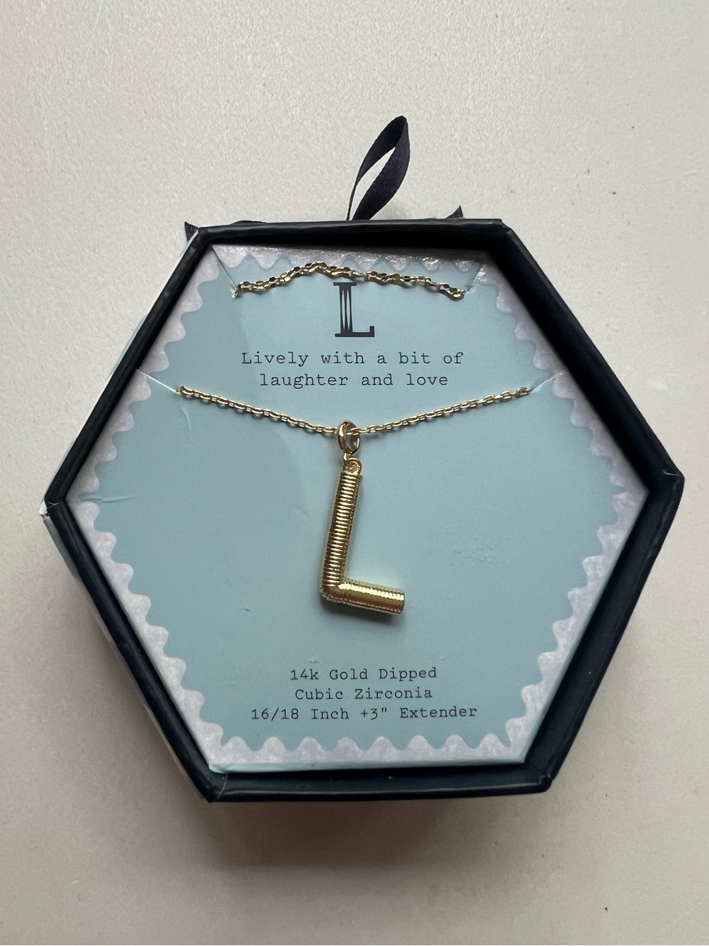 a new day Gold Letter L Pendant Necklace